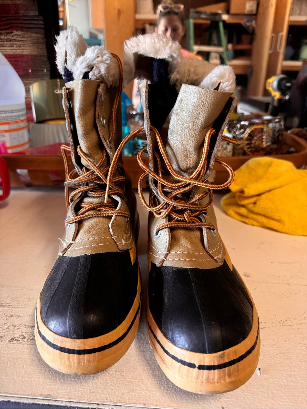 Classic Insulated Winter Duck Boots - Tan and Black